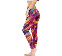Irisjudy Legging long pour femme, taille haute ethnique, géométrique, extensible, pantalon de yoga confortable coccinelle grande taille, Couleur fluo, XX-Large