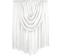 Iristide Grande écharpe d'été légère en lin pour femme - 190 x 100 cm, blanc, Large