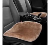 IRIWOOL Lot de 2 coussins de siège avant pour voiture en peau de mouton Marron clair