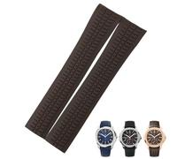 IRJFP Bracelet de montre en caoutchouc avec épingle en métal de 21 mm pour bracelets PATEK 5167A 5167R Aquanaut, Philippe PP marron étanche, 21mm, Agate