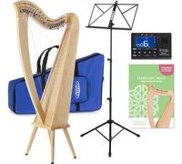 Irlandais Set Celtique Harpe 22 Cordes Nylon Bois de Noyer avec Housse & Support