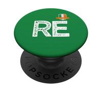 Irlande Drapeau Irlandais humanitaire Lettre R et E Éire Irlande PopSockets PopGrip Adhésif