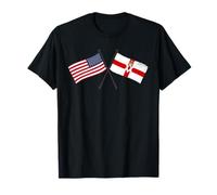 Irlande du Nord Pays de Galles Drapeaux croisés Américain Northern Irish T-Shirt