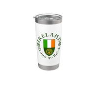Irlande Éirinn go Brách (Ireland Forever) Bouclier de harpe celtique Gobelet isotherme en acier inoxydable double paroi