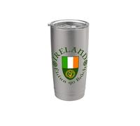 Irlande Éirinn go Brách (Ireland Forever) Bouclier de harpe celtique Gobelet isotherme en acier inoxydable double paroi