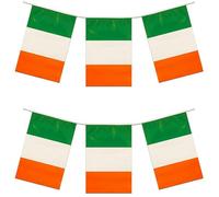 IRLANDE IRLANDAIS jour de la St.Patrick IRLANDE plastique fête soirée Décorations BRUANT DRAPEAUX - vert, blanc, orange, 12ft of Bunting