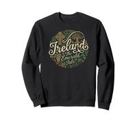Irlande L'île d'émeraude avec Symboles Irlandais imprimé Vieilli Sweatshirt