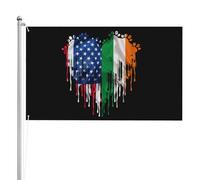 Irlande Namerica Cœurs Irlandais Irlandais Drapeaux Avec Œillets Drapeau Maison Résistant Aux Intempéries Bannière 90X150Cm Pour Intérieure Dortoirs Porte