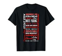 Irlande Typographie Alimentaire Shepherds Pie Colcannon Ragoût Irlandais T-Shirt Graphique avec Valeur