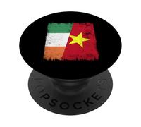 Irlande Vietnam Demi Drapeau Irlandais Histoire vietnamienne PopSockets PopGrip Adhésif