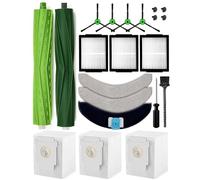 iRobacc Lot de 17 accessoires pour robot aspirateur iRobot Roomba Combo j7+/j7 plus/j9+/j9 plus/10 MAX, 2 brosses à rouleau, 4 brosses latérales, 3 sacs d'aspirateur, 3 filtres HEPA, 3 lingettes, 1