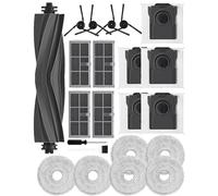 iRobacc Lot de 22 accessoires pour robot aspirateur Dreame X40 Ultra/L40 Ultra/X40 Master/Mova P50 Pro Ultra, 1 brosse à rouleau, 4 brosses latérales, 5 sacs à charbon actif, 4 filtres HEPA actif