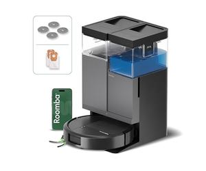 iRobot Roomba Plus 415 Combo Robot + AutoWash - 20KPa - Base Multifonction - Lavage des lingettes - séchage des lingettes à l'air Chaud - LiDAR Clearview - 75 Jours d'autovidage - Noir