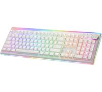 iRocks K71R Clavier de jeu mécanique sans fil RVB, commutateurs Gateron Marron, PBT 107 touches NKRO, rétroéclairage RVB, clavier de jeu professionnel, double sans fil/filaire, Windows, ordinateur