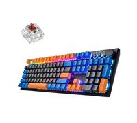 iRocks K74R Clavier de jeu mécanique sans fil RVB rechargeable, commutateurs Gateron remplaçables à chaud, design flottant facile à nettoyer, PBT 107 touches NKRO, câble USB-C amovible - Noir