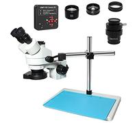 IROEJT Accessoires pour Microscope de Laboratoire : Caméra vidéo 38 MP 1080p VGA HDMI USB à Zoom continu Semi-Focal 3,5x-90x, Adaptateur pour Microscope CTV, lentille de Barlow