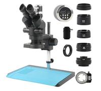 IROEJT Accessoires pour Microscope de Laboratoire : Microscope stéréo trinoculaire à Zoom simultané 3,5-90x, caméra vidéo HDMI/USB 48 MP/55 MP (1080p, 2K, 4K), objectifs 1x, 0,7