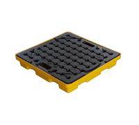 IROEJT Bac de rétention modulaire pour déversements, Plateforme de rétention pour Demi-fût, Plateau de Stockage empilable Industriel pour fûts d'huile avec fourreaux p，Yellow 1pcs 61x61x10cm