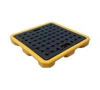 IROEJT Bac de rétention modulaire pour déversements, Plateforme de rétention pour Demi-fût, Plateau de Stockage empilable Industriel pour fûts d'huile avec fourreaux p，Yellow 1pcs 68x68x10cm