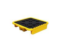 IROEJT Bac de rétention pour fûts d'huile industriels, Plateforme modulaire étanche pour Un Stockage et Un Transport en Toute sécurité，Yellow 72 * 72 * 16cm