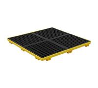 IROEJT Bac de rétention pour fûts d'huile industriels, Plateforme modulaire étanche pour Un Stockage et Un Transport en Toute sécurité，Yellow 120 * 120 * 10cm