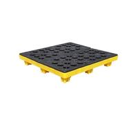 IROEJT Bac de rétention pour fûts d'huile industriels, Plateforme modulaire étanche pour Un Stockage et Un Transport en Toute sécurité，Yellow 120 * 120 * 17cm