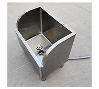 IROEJT Évier Commercial en Acier Inoxydable 304 pour balais à Franges, Durable, cuve de 30,5 cm de Profondeur, système Anti-Obstruction, idéal pour Les Restaurants et Les entrep，Silver 80x41x55cm