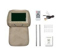 IROEJT Moniteur d'appui-tête de Voiture 7 Pouces avec Haut-Parleur MP5 FM USB SD et écran intégré, Universel et Facile à Installer pour Les Voyages，BEIGECOVER