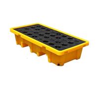 IROEJT Palette de rétention des déversements de fûts industriels, Plateau de Stockage empilable pour fûts d'huile avec Drain, Plateforme modulaire Amovible pour seaux ，Yellow 1pcs 130x68x30cm a