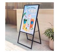 IROEJT Panneau chevalet Robuste 61 x 91 cm, Support d'affichage Pliable et Portable pour Trottoir, idéal pour la publicité en Magasin.，Black 60x80cm