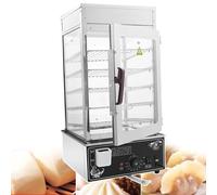 IROEJT Présentoir Chauffant électrique à 5 Niveaux, avec température réglable de 30 à 110 °C, cuiseur Vapeur en Verre trempé de 1200 W pour Le Commerce, étagères avec