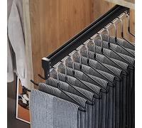 IROEJT Pull Out Clothes Hanger Rod, Closet Organizer Rack for Pants and Coat Adjustable Heavy Duty Steel Clothes Storage Hanger Rack,350MM,600MM
