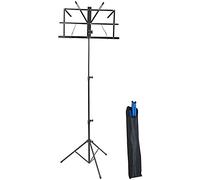 IROEJT Pupitre de Musique réglable pour partitions d'orchestre avec Pinces de Maintien, réglage en Hauteur et en Inclinaison 0907，Black