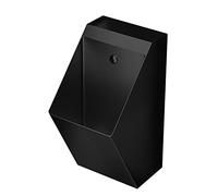 IROEJT Urinoir Automatique pour Homme en Acier Inoxydable avec capteur, Robinet de Chasse d'eau Mural et Entonnoir. Accessoire idéal pour la Salle de Bain familiale et,Black Single Piece Urinal