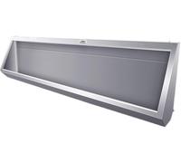 IROEJT Urinoir Mural pour Hommes avec Chasse d'eau, Cuvette en Acier Inoxydable 304 et Tuyau d'évacuation, Toilettes extérieures commerciales pour écoles et lieux publ,with Sensor 150CM