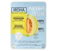 IROHA NATURE AFTERSUN Masque facial réparateur, apaisant et hydratant la peau après l'exposition au soleil. Avec melon, camomille et 9% d'aloe vera. Réduit les rougeurs, rafraîchit et apaise