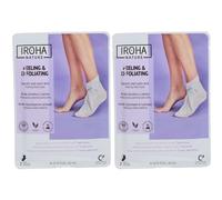 IROHA NATURE Chaussettes de gommage et d'exfoliation à l'acide glycolique Masque 2x40 ml