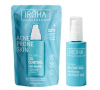 Iroha Nature - Crème de contrôle à l'huile avec acide salicylique, zinc PCA et niacinamide | Crème visage tendance à l'acné | Réduit les boutons et l'humidité | 94 % d'ingrédients naturels