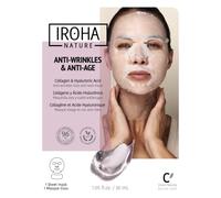 IROHA NATURE Masque Coton Visage/Cou Anti-Âge au Collagène