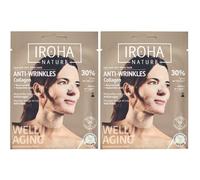 IROHA NATURE Masque en feuille anti-âge pour le visage et cou - Collagène Masque(S) Pour Le Visage 2x30 ml
