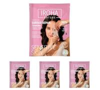 IROHA NATURE Masque facial réparateur de barrière | Hydratation intensive et protection | Avec céramides, peptides et probiotiques | Masque facial pour peaux sensibles (Lot de 4)