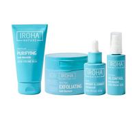 Iroha Nature Pack complet anti-acné - Acide salicylique, niacinamide, probiotiques - Peau grasse avec boutons et impuretés - Contrôle du sébum et réduction des taches
