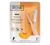 Iroha Nature Masque Pieds Réparateur Pêche Et Beurre De Karité 2 Pièce