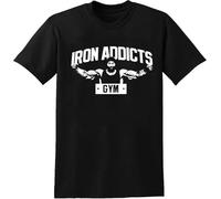 Iron Addicts Gym T-Shirt CT Fletcher Mike Rashid Tee Mens Unisex Tee Black Manches Courtes(Large)