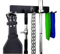 IRON AMERICAN Cintre de rangement de gym/support de gym robuste multi-usage pour ceintures de levage, chaînes, bandes d'exercice, cordes à sauter (matériel de montage inclus)