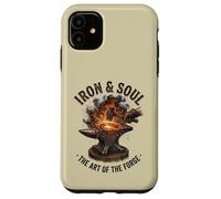 Iron and Soul Forge Forge Anvil Hammer Illustration Coque pour iPhone 11