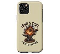 Iron and Soul Forge Forge Anvil Hammer Illustration Coque pour iPhone 11 Pro