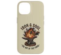 Iron and Soul Forge Forge Anvil Hammer Illustration Coque pour iPhone 14