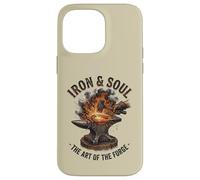 Iron and Soul Forge Forge Anvil Hammer Illustration Coque pour iPhone 14 Pro Max