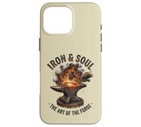 Iron and Soul Forge Forge Anvil Hammer Illustration Coque pour iPhone 16 Pro Max